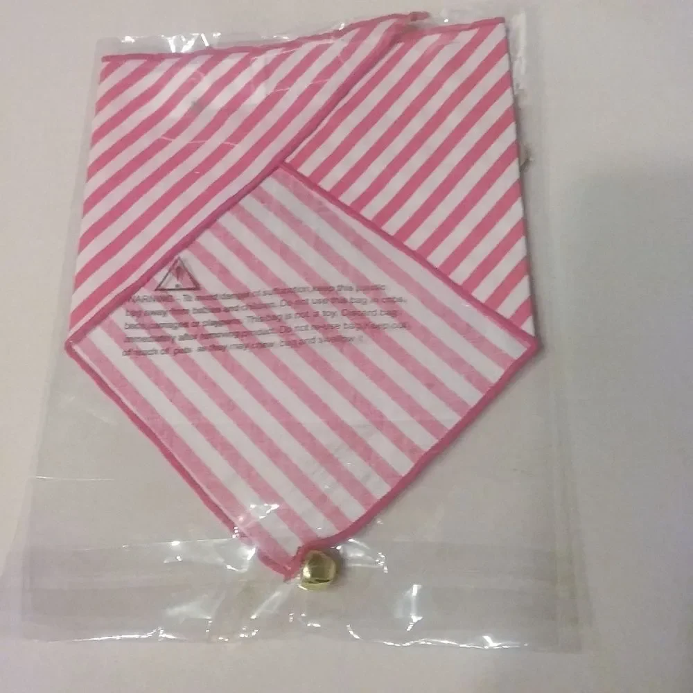 Pup Crew Pet Bandana Cat Dog Christmas Red White Candy Cane Striped Bell XS-S